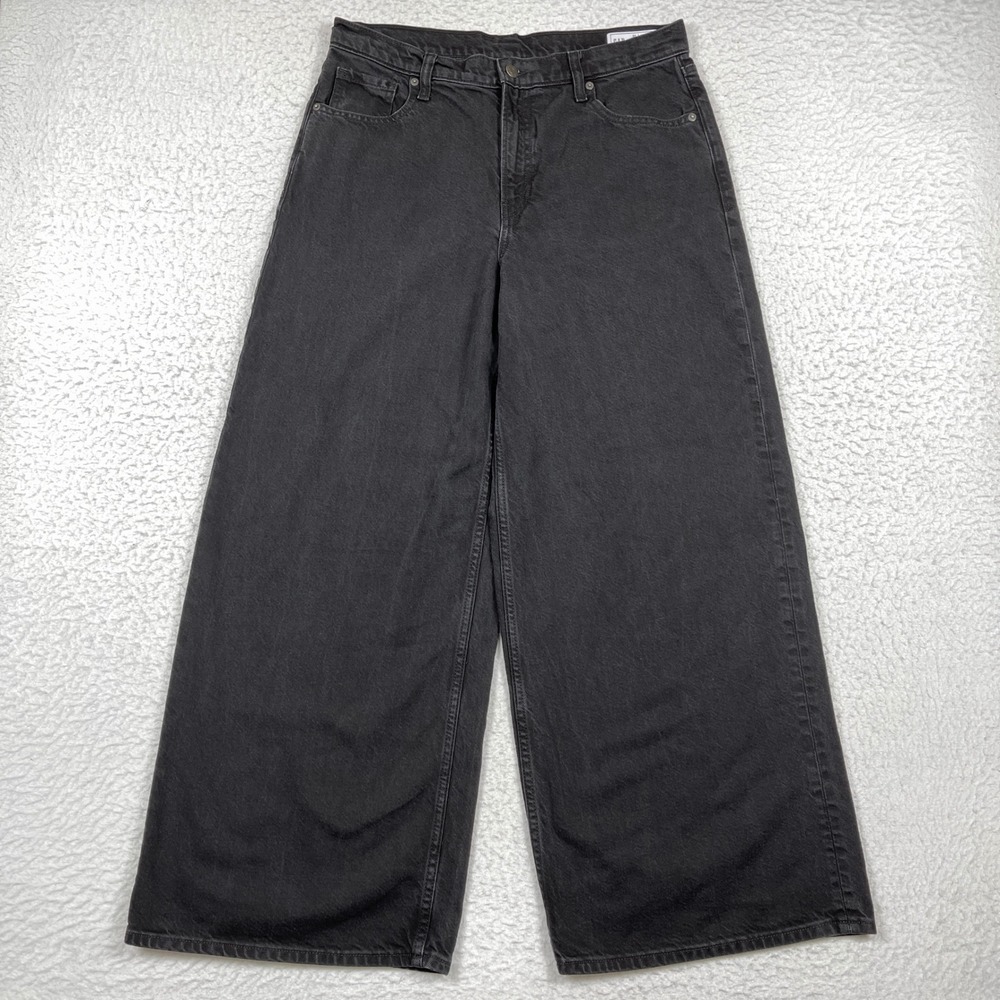 Gap Jeans Womens 31 Black Baggy Mid Rise Ultrasoft Denim Grunge Y2K Skater
